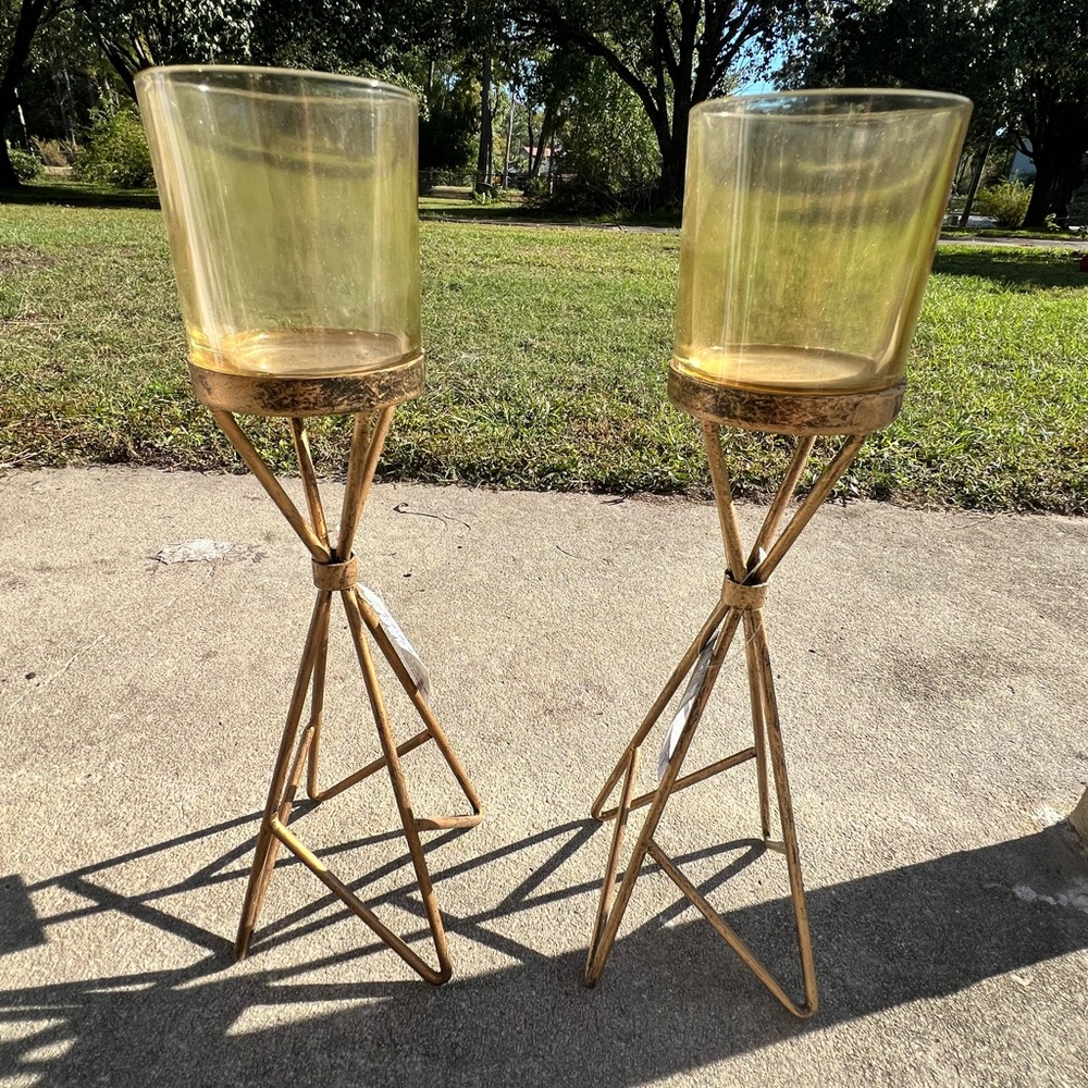Elegant Gold Candle Holders